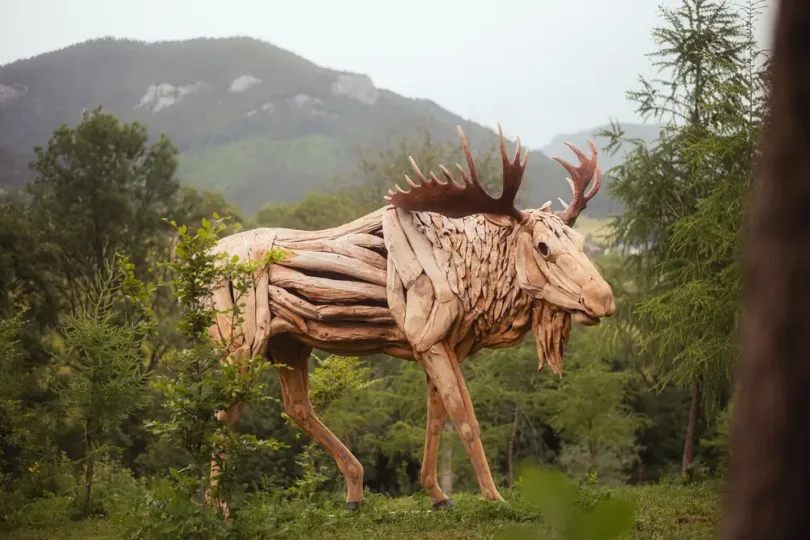 Woodlandia Liptov: Nový rodinný park s obrími sochami zvierat z naplaveného dreva